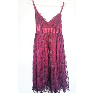 Wine Colored Lace Dancing Dress